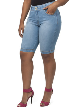 Bermuda Clara  Trancozo Feminina,com 78,5% Algodão 20% Poliéster e 1,5% Elastano Ref: 2155 