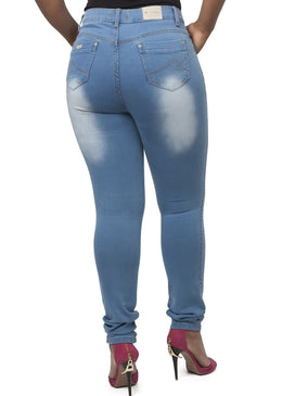 Calça Hot Theo Cintura Alta Feminina, com 66% Algodão, 32% Poliéster e 2%  Elastano  Ref: 2162 
