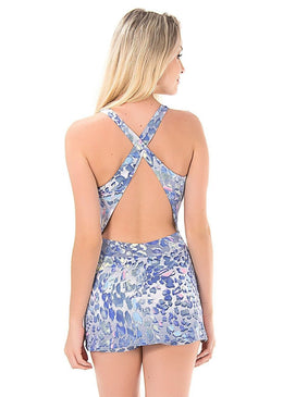 Vestido Fitness Poliamida Estampado modelando o corpo feminino para correr caminhar malhar na Academia no Crossfit Funcional nas aulas de Pilates Ioga aulas de Zumba... 