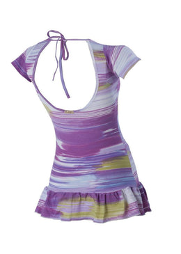 Vestido Short Fitness Babado Estampado, modelando o corpo feminino para correr, caminhar, malhar na Academia, no Crossfit, Funcional, nas aulas de Pilates, Ioga, aulas de... 