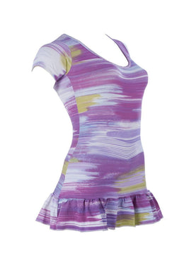 Vestido Short Fitness Babado Estampado, modelando o corpo feminino para correr, caminhar, malhar na Academia, no Crossfit, Funcional, nas aulas de Pilates, Ioga, aulas de... 