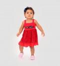 Vestido infantil sem manga estampado ideal para uso no dia a dia. Sugestão de venda: R$ 14,85 a R$19,80 unidade. Kit de 10 unidades com... 