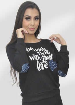 Blusa Moletinho estampa variadas frente Composição 65% Poliéster 30% Algodão 5% Elastano 